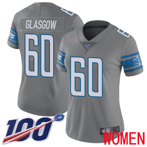 Detroit Lions Limited Steel Women Graham Glasgow Jersey NFL Football #60 100th Season Rush Vapor Untouchable